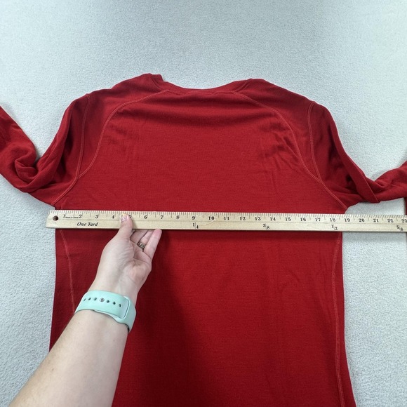 Smartwool Base Layer Shirt Mens Medium Red Merino Wool Long Sleeve Outdoors - Picture 10 of 13